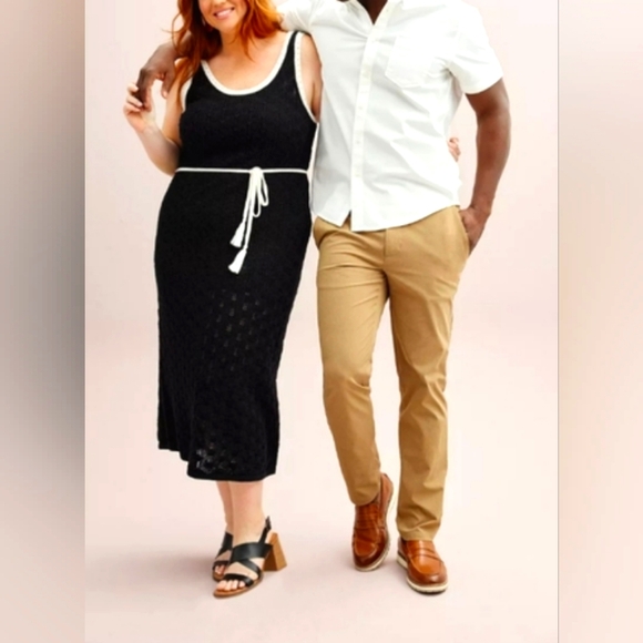 Nine West Crochet Tie Waist Maxi Dress - Picture 2 of 11